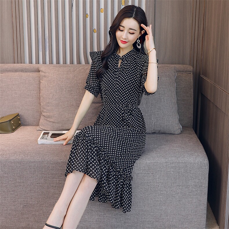 甜美波点韩版潮流时尚百搭2020年夏季连衣裙休闲显瘦修身气质,女装连衣裙,众宇琦