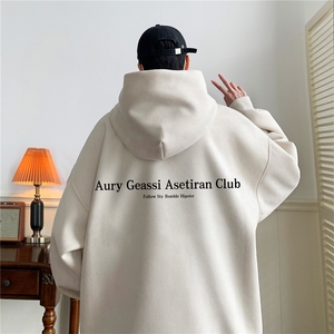 ！麂皮绒连帽卫衣 直播品质重磅400克Aury印花JL7110-P45图片