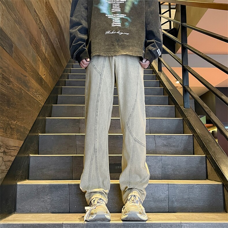微喇叭vibe美式复古直筒牛仔裤痞帅男裤子潮牌K790-特批45,男装牛仔裤,星座718-1