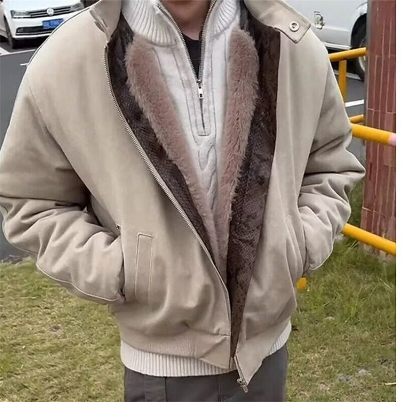 蛇年限定可拆卸帽座山雕外套男冬季重磅帆布夹克棉服LM90866-p180图片
