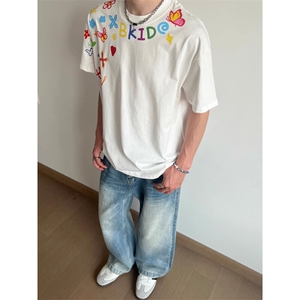 【有货】BK889CC-特P27 卡通涂鸦印花短袖t恤男女款图片