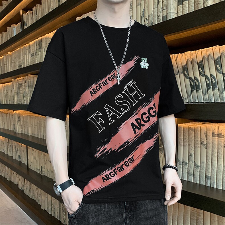 72210-P35短袖男潮牌潮流ins夏季vibe炸街涂鸦T恤港风情侣宽松,男装T恤,电商D310B