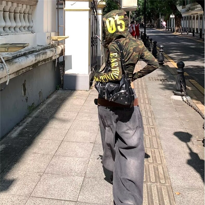 美式高街设计感闪电刺绣牛仔裤男女宽松直筒街头休闲裤NZ8016,男装牛仔裤,星座516A