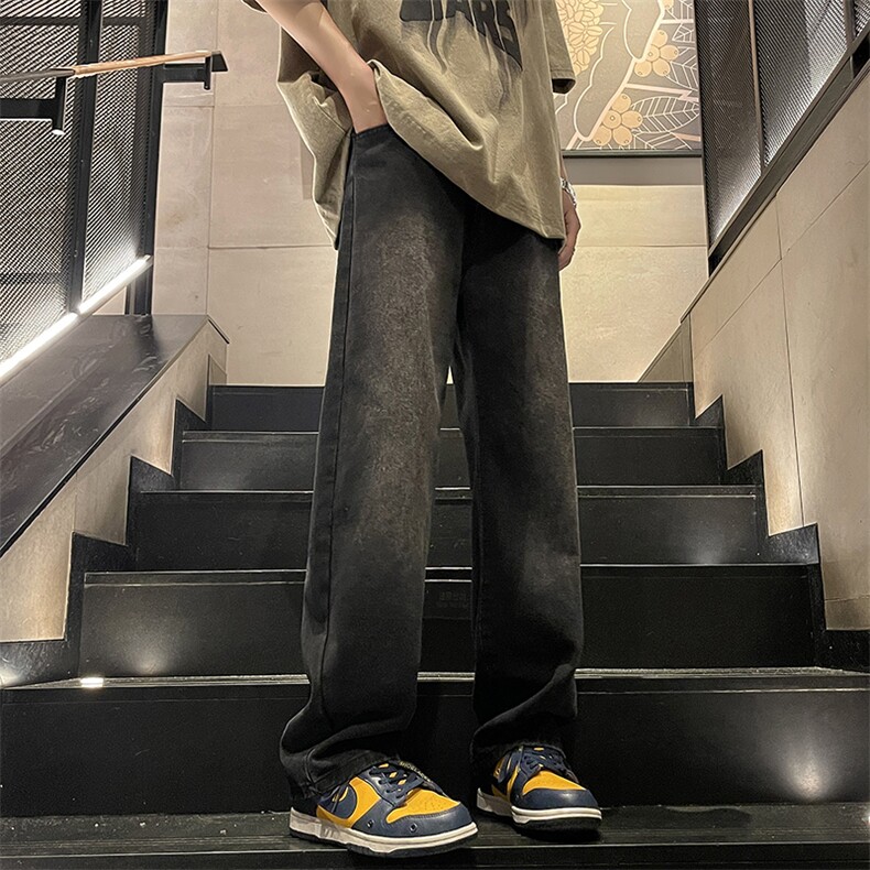 美式潮流高街复古宽松水洗牛仔裤KN01P50,男装牛仔裤,电商D325