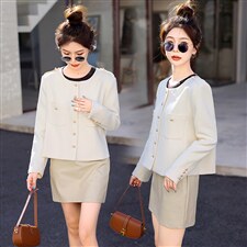 2022年秋季时髦小香风短款舒适甜美有范上衣,女装短外套,冬木谷雨