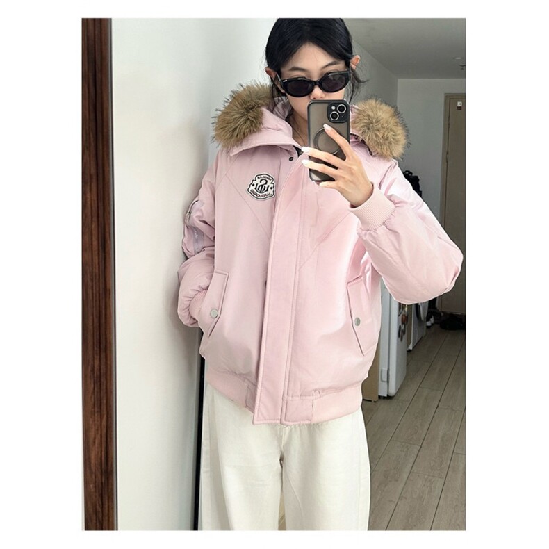 黄子弘凡同款连帽毛领派克羽绒棉服复古保暖网络图,男装棉衣,星座410-7