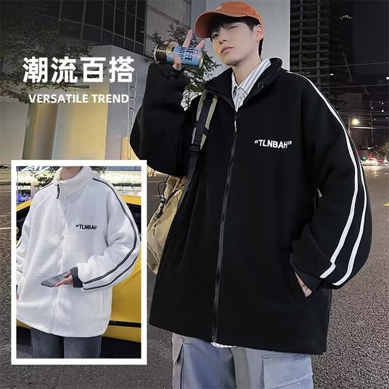 潮流羊羔绒外套男冬季新款韩版宽松百搭保暖夹克潮牌YGM05/P55,男装棉衣,星座506