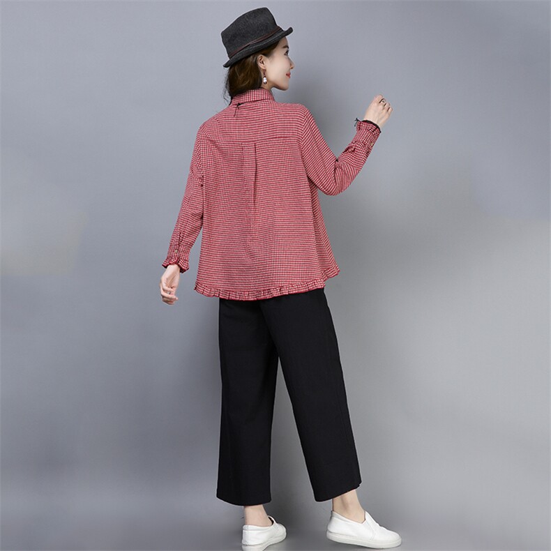 衬衫2021年秋季个性显瘦修身百搭长袖拼接POLO领潮流简约,女装衬衫,叶笙衣