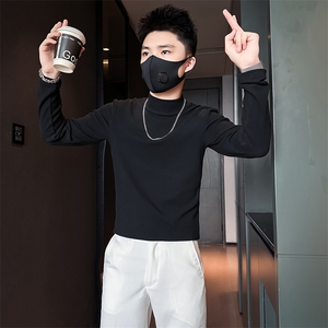 高质量抖音直播长袖T恤男店主风社会小伙打底衫301C-CT01-P48控68图片