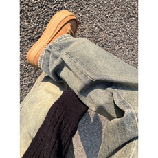 【有货】美式复古cleanfit牛仔裤男宽松直筒vibe风裤子820LL-P48，男装牛仔裤，星座1007（原301D）