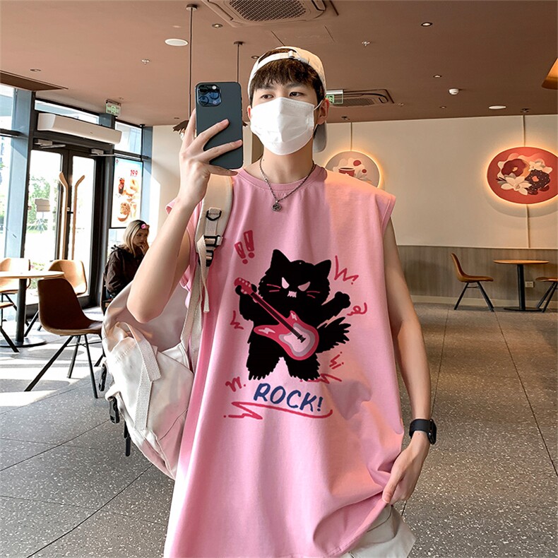 抖音直播得物品质纯棉重磅250克男无袖背心T恤T535P28控39，男装背心/马甲，电商C408(原B339-1)