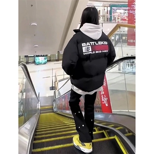 美式ins高街hiphop新款弹力修身直筒休闲裤货号K675P65图片