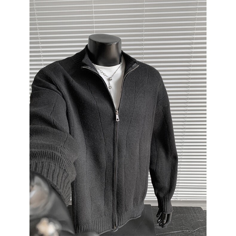 M2621P65控108秋冬立领拉链慵懒开衫毛衣外套男,男装针织衫/毛衣,电商B205