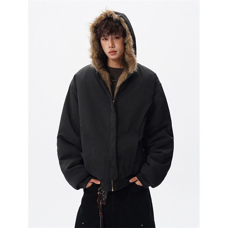 8XL-M复古双面加厚毛绒皮草短款工装派克服外套MY1707P158控188，男装工装外套，电商D206-1