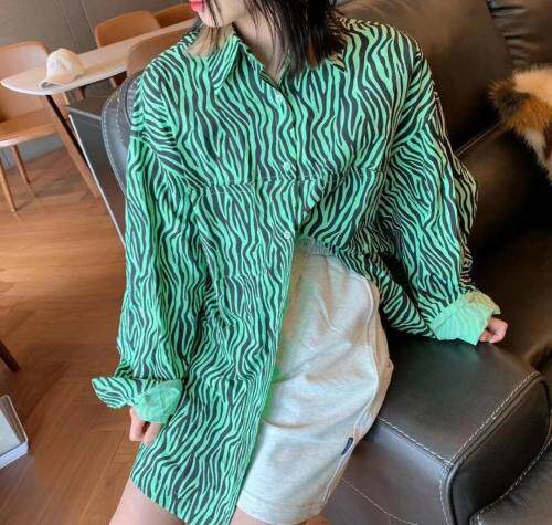 斑马纹衬衣，女装，HV7ING