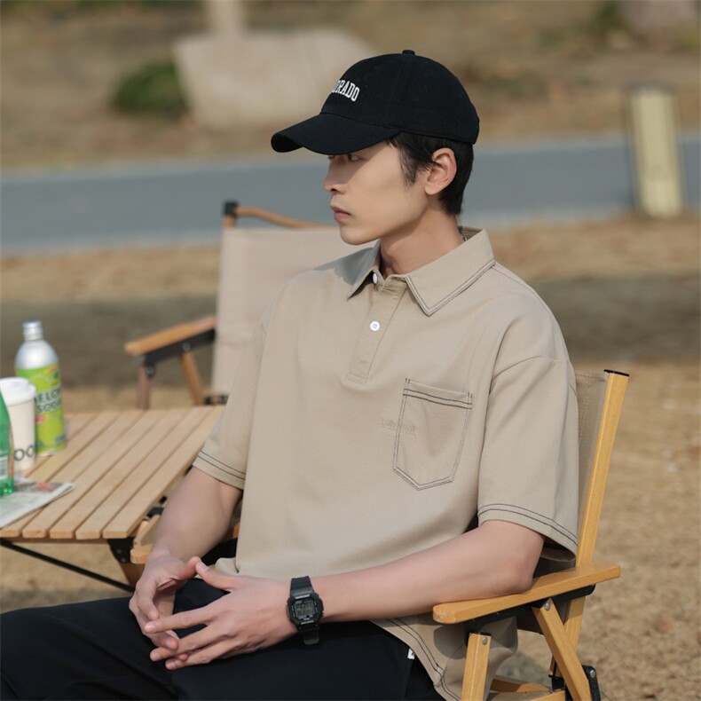 美式夏季新款Polo衫男士半袖日系潮牌男装宽松短袖t恤PL145-P45,男装Polo衫,星座1109-1