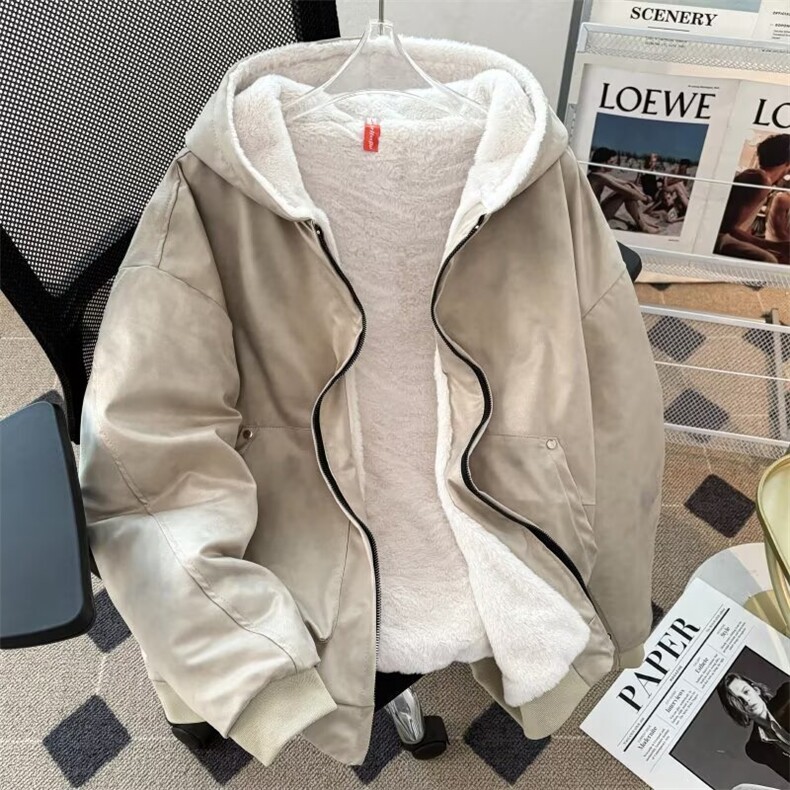 棉服男高级感加绒夹克外套加厚1324 P90图片