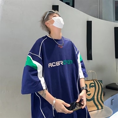 2025夏季新款男士宽松圆领宽松男士t恤T133P38，男装T恤，星座1108