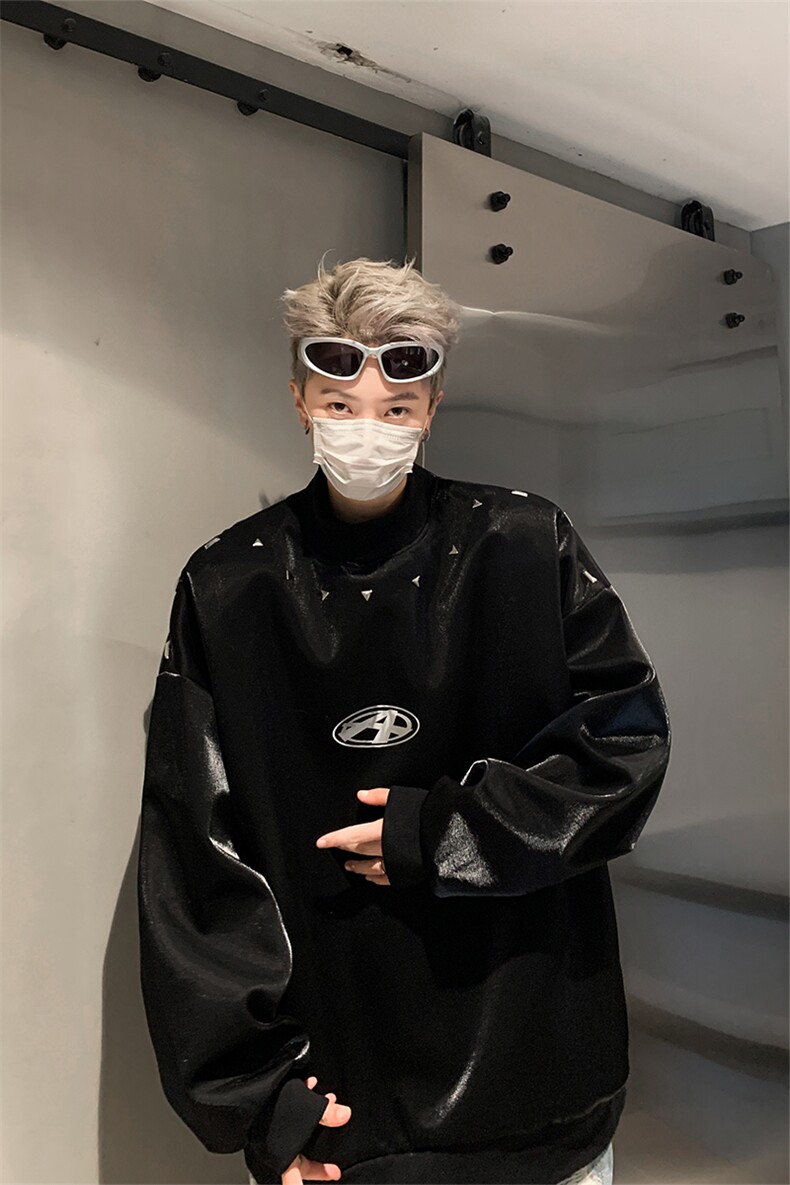 美式半高领长袖卫衣男2025秋季宽松休闲外套XZ514-2-24228-P78,女装短外套,星座514-2(原B239)