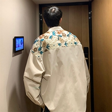 2024春季新款港风外景大码蕾丝刺绣长袖衬衫M-5XHC22360-特P35，男装衬衫，电商A022