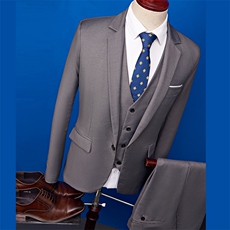 时尚新款西服三件套韩版修身休闲西装套装男107-tz302-p110，男装西服套装，星座112C