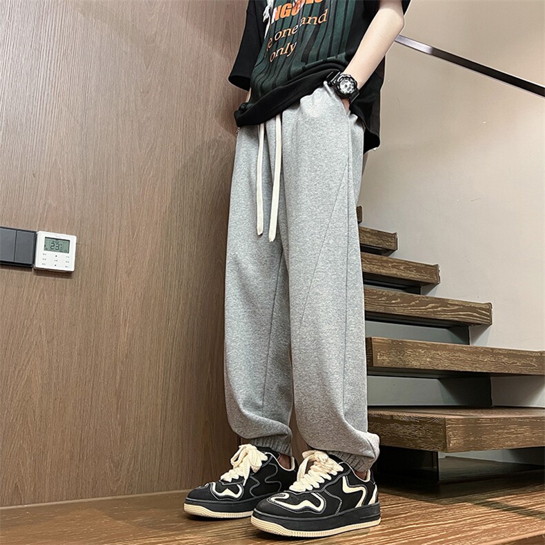 2025春夏款港风宽松设计感休闲百搭束脚卫裤休闲裤K24116-P40,男装休闲裤,星座717