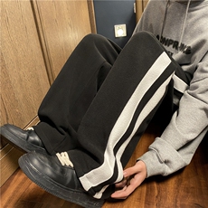 加绒加厚摇粒绒裤子男冬季卫裤宽松ins休闲裤K5445-P65控78B315，男装休闲裤，电商B315