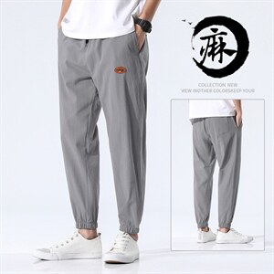 日系白底夏季轻薄型棉麻休闲裤DK7301-P30控58