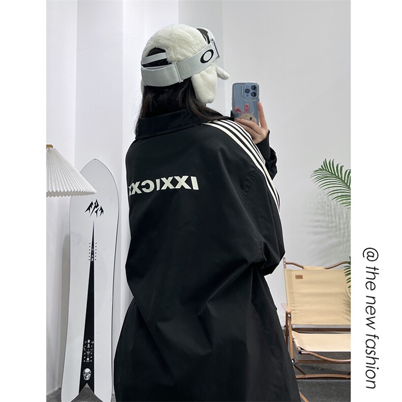 冬新条纹拼接防风防水滑雪服套装男女中性风保暖外套TZ031-P235,男装休闲套装,电商A001-1