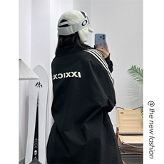 冬新条纹拼接防风防水滑雪服套装男女中性风保暖外套TZ031-P235，男装休闲套装，电商A001-1