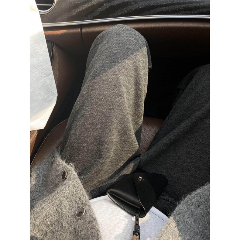 美式弯刀卫裤男款秋冬季潮牌加绒加厚慵懒风阔腿拖地休闲糯米裤子图片