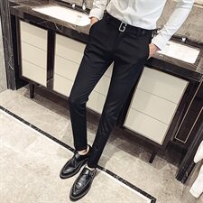秋冬新款商务潮流休闲西裤男青年小脚裤韩版潮男修身裤AK34-P75，男装休闲裤，星座419（原A233）