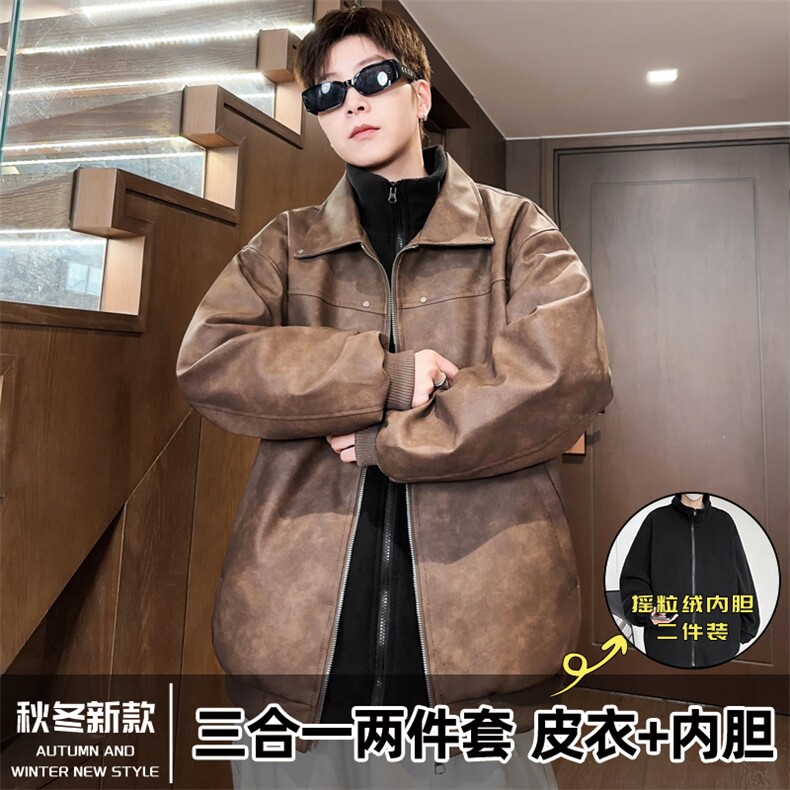 三合一两件套男士棉服皮棉袄冬季加厚棉衣潮流A266-PYT0101-P135图片