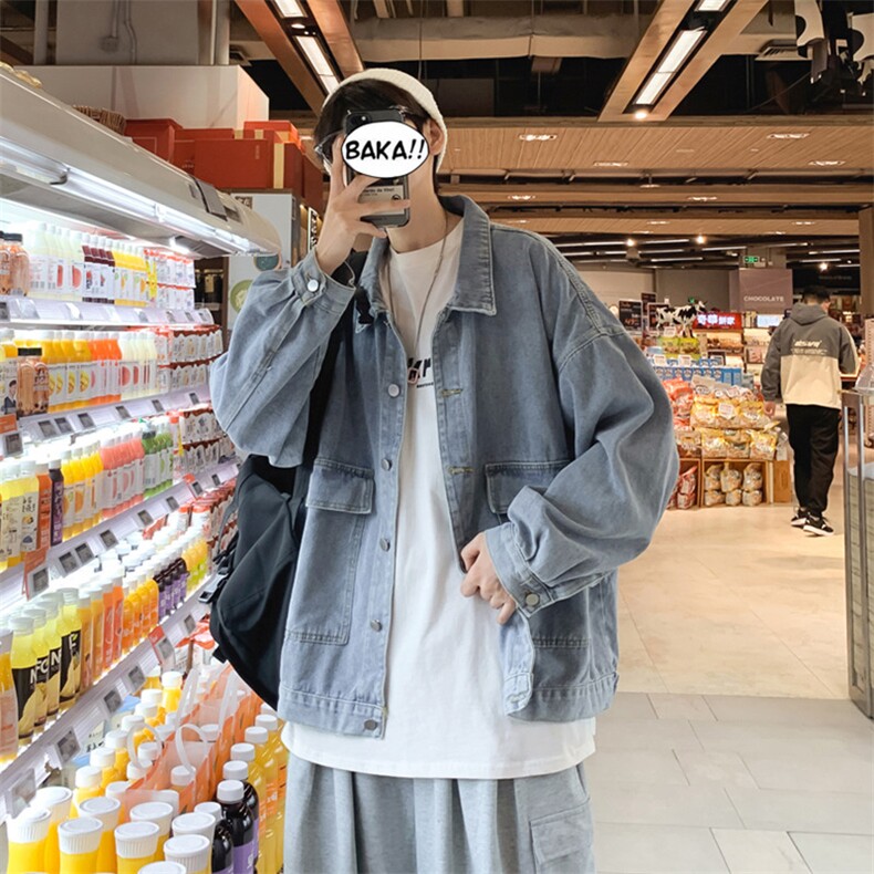 1506-1/JX3011/P57牛仔外套男春秋宽松休闲港风ins潮流工装夹克,男装工装外套,星座1506-1