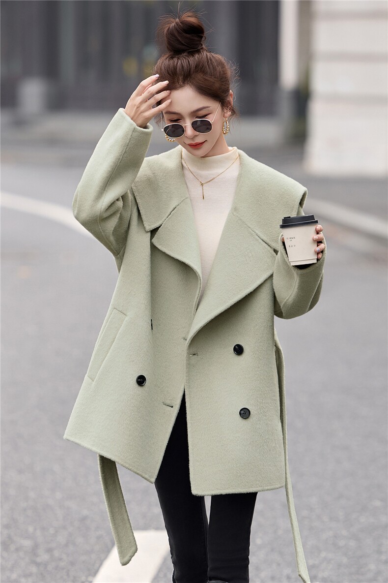 双面羊毛大衣女高级感时尚减龄今年流行毛呢外套2025年冬季,女装双面呢大衣,琦鑫阁（原依鑫阁）