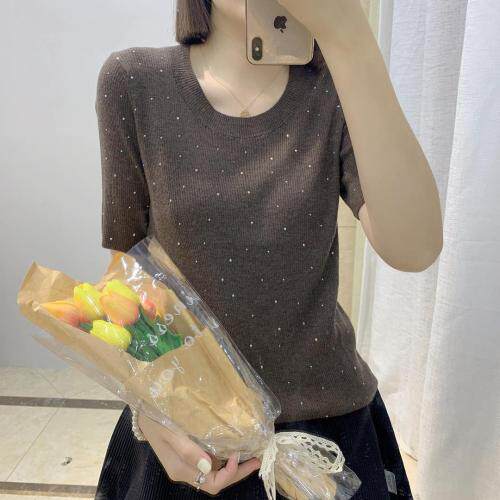 秋季新款羊毛烫钻打底衫，其它，蓝涩萱