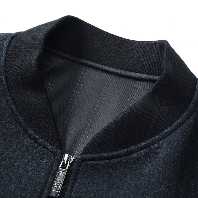 中年秋冬季休闲羊毛呢子爸爸装立领毛呢外套男上衣MNSAA8155-P275，男装毛呢大衣，电商B212（原钱塘6029）