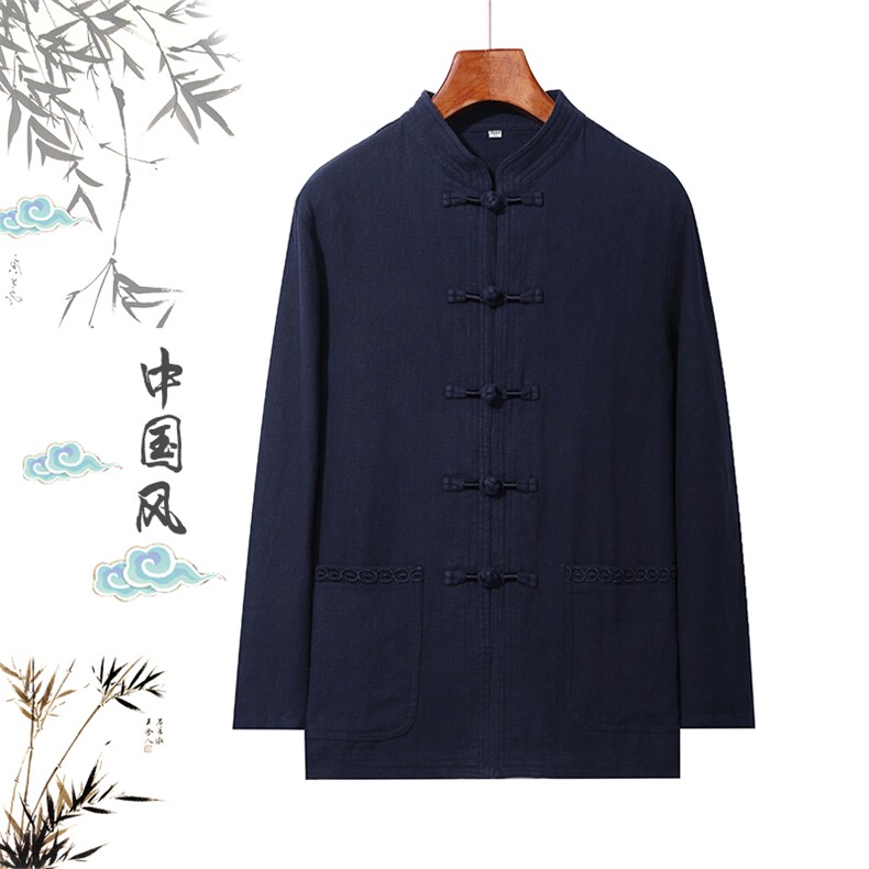 DR86钱塘2020-2夏季新款男士唐装套装时尚风两件套P143,男装民族服装,钱塘207-2