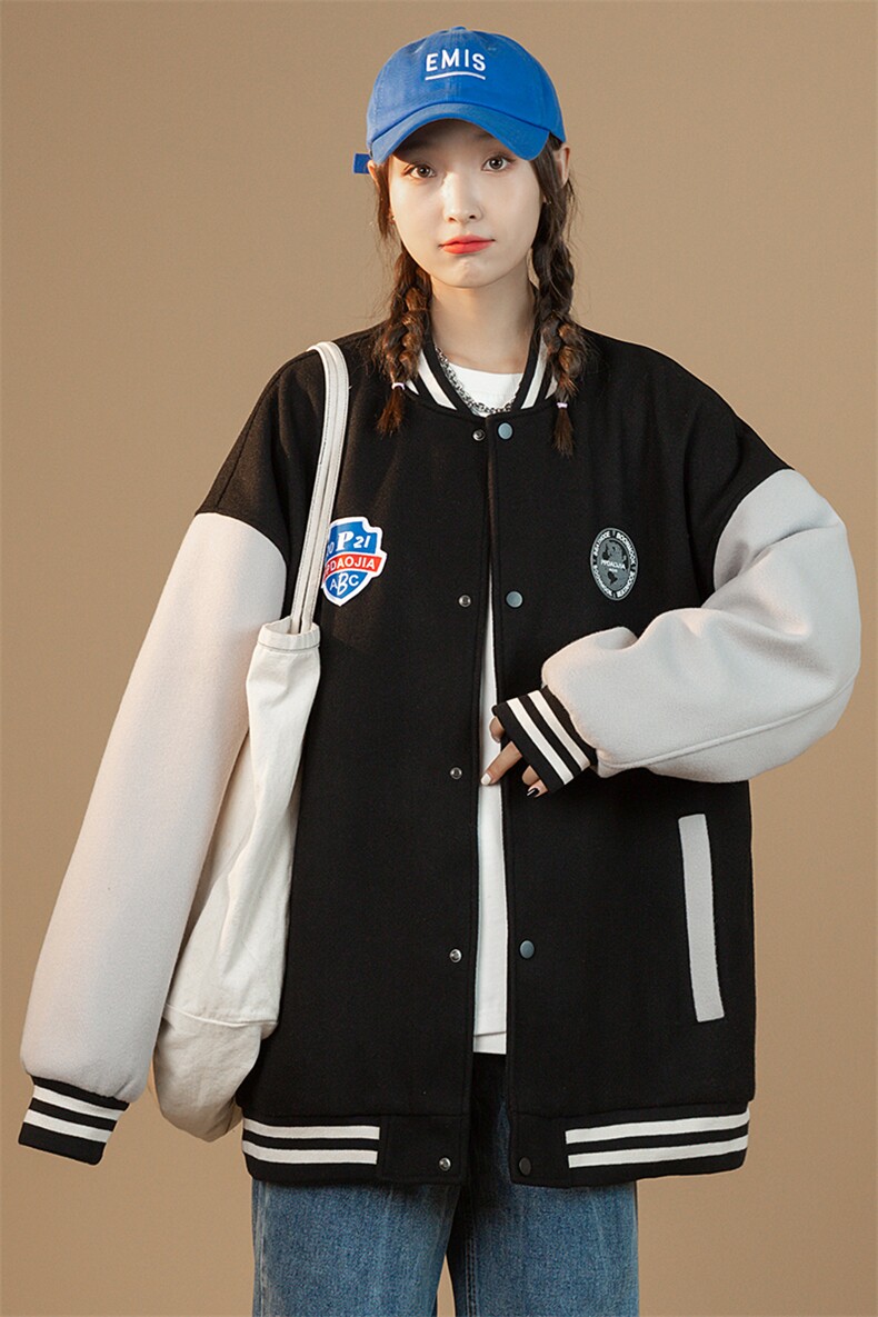 2022春季新款中性蒙马特棒球服呢料贴标外套夹克男J6822-P85,男装夹克,电商A001