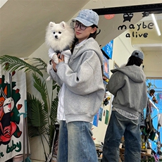 抖音得物高品质25秋冬美式高街宽松结构防风高领连帽卫衣外套W60，男装卫衣，电商A486