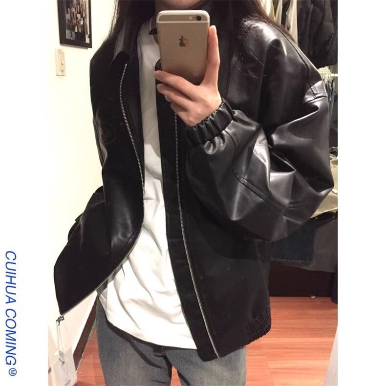 【原版做法】美拉德皮衣外套女复古小个子气质高级感机车夹克上衣,男装皮衣,星座1210-1