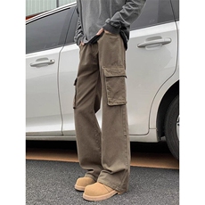 vibe风微喇工装裤美式复古高街直筒裤春秋款日系休闲裤KC289，男装休闲裤，星座1116A（原606A-3）