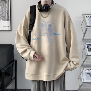 麂皮绒卫衣男大码重磅长袖t恤男 JW81455-P35 加绒款P45图片