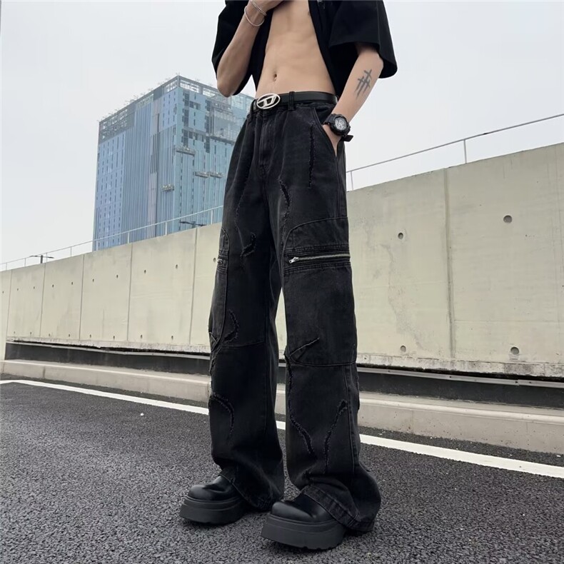 2024美式牛仔裤男款春季长裤潮XK8073P60,男装牛仔裤,星座1116-2