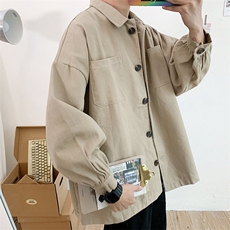 20年秋季新款外套水洗纱卡全棉港风夹克男DS-B293-H110-P70，男装夹克，电商A306