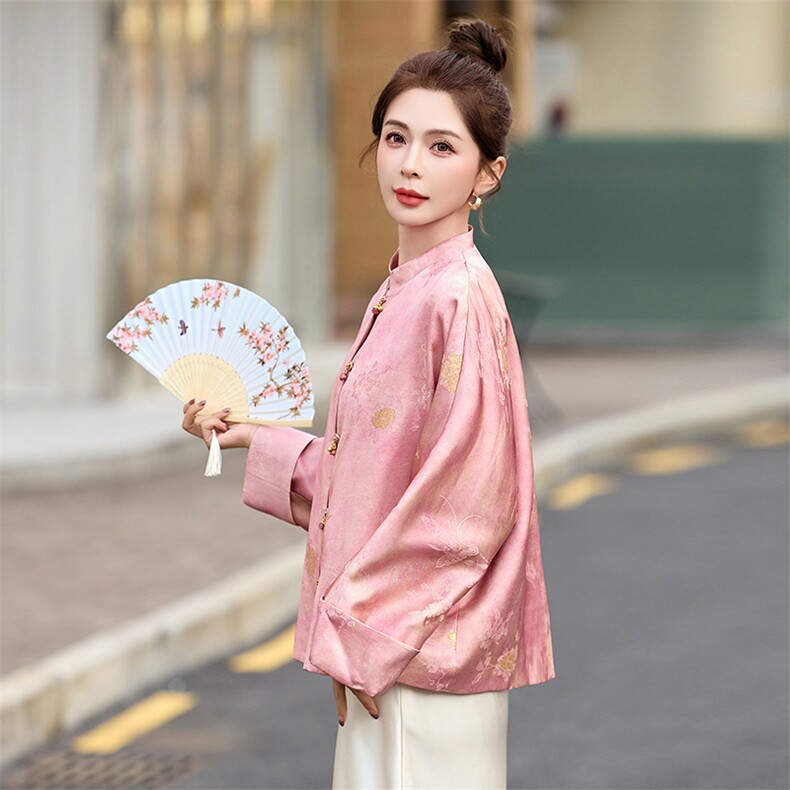 2025年春季新款新中式提花外套女,女装短外套,沁沁公主