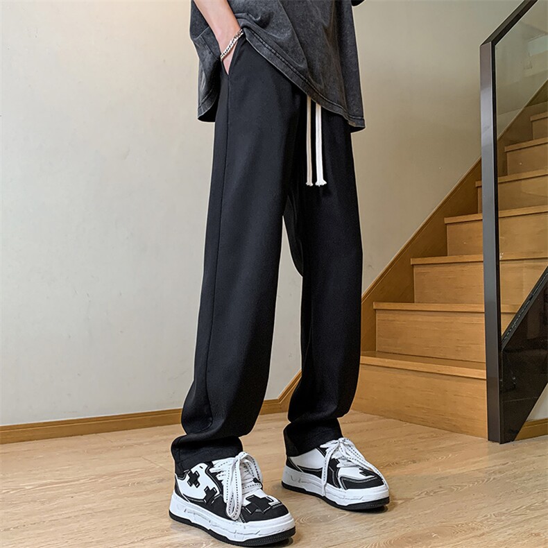 夏季新款冰丝垂感港风休闲裤西裤男免烫宽松凉感K23209-P42控58,男装西裤,星座717