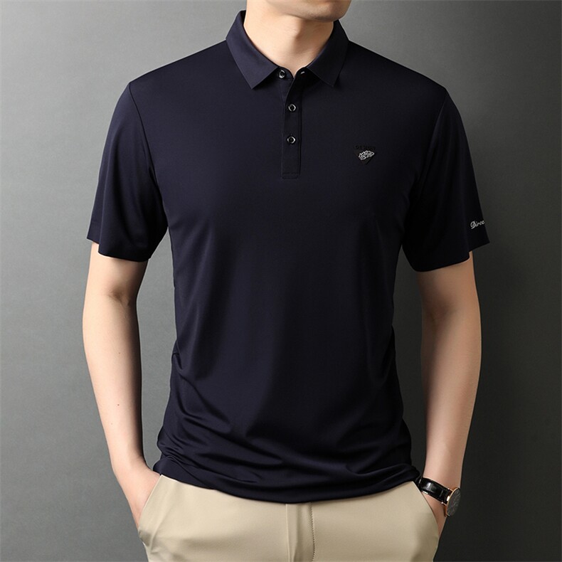 短袖2024年潮流翻领衬衫宽松上衣百搭纯色夏季POLO衫XLT21362,男装Polo衫,钱塘6003（原4033）