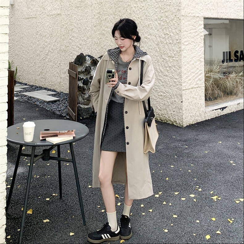 现货2B081-3282-P190-K288高级感通勤中长款风衣秋装新款,女装风衣,2B081
