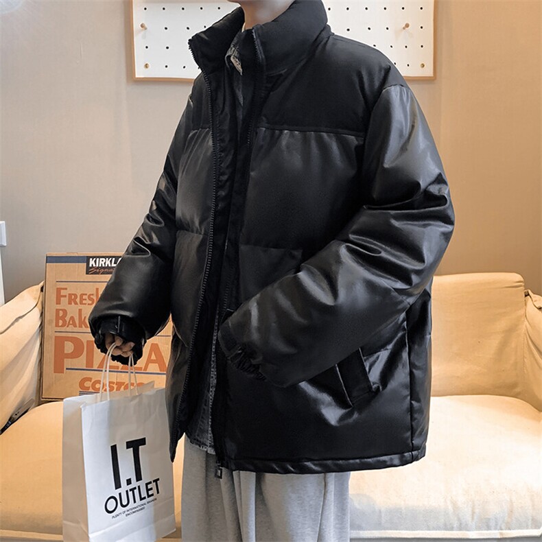 光版二开皮棉衣男加厚立领男士棉服棉袄潮流外套冬季A266-P00-P80图片